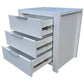 Coastal Solid Pine Bedside Table - 3 Drawers - White
