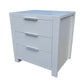 Coastal Solid Pine Bedside Table - 3 Drawers - White