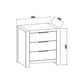 Regent Pine Bedside Table - 3 Drawers  - Walnut Espresso [ comes pre assembled ]