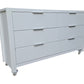 Coastal Pine Dresser with Mirror - 6 Drawers - White