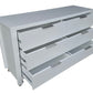 Coastal Pine Dresser with Mirror - 6 Drawers - White