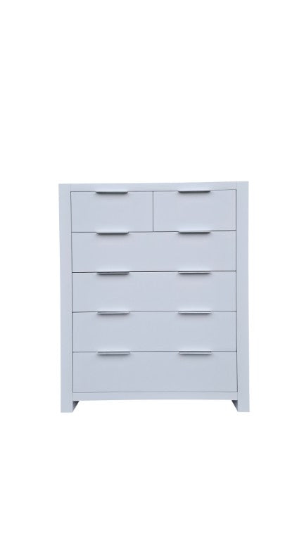 Coastal Pine Tall Boy - 6 Drawers - White