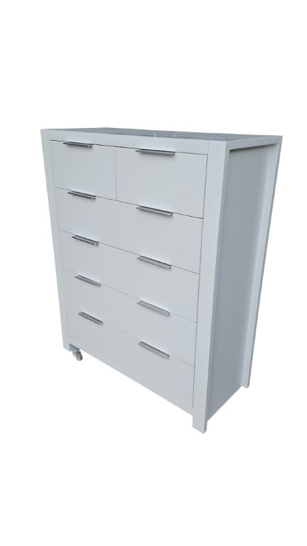 Coastal Pine Tall Boy - 6 Drawers - White