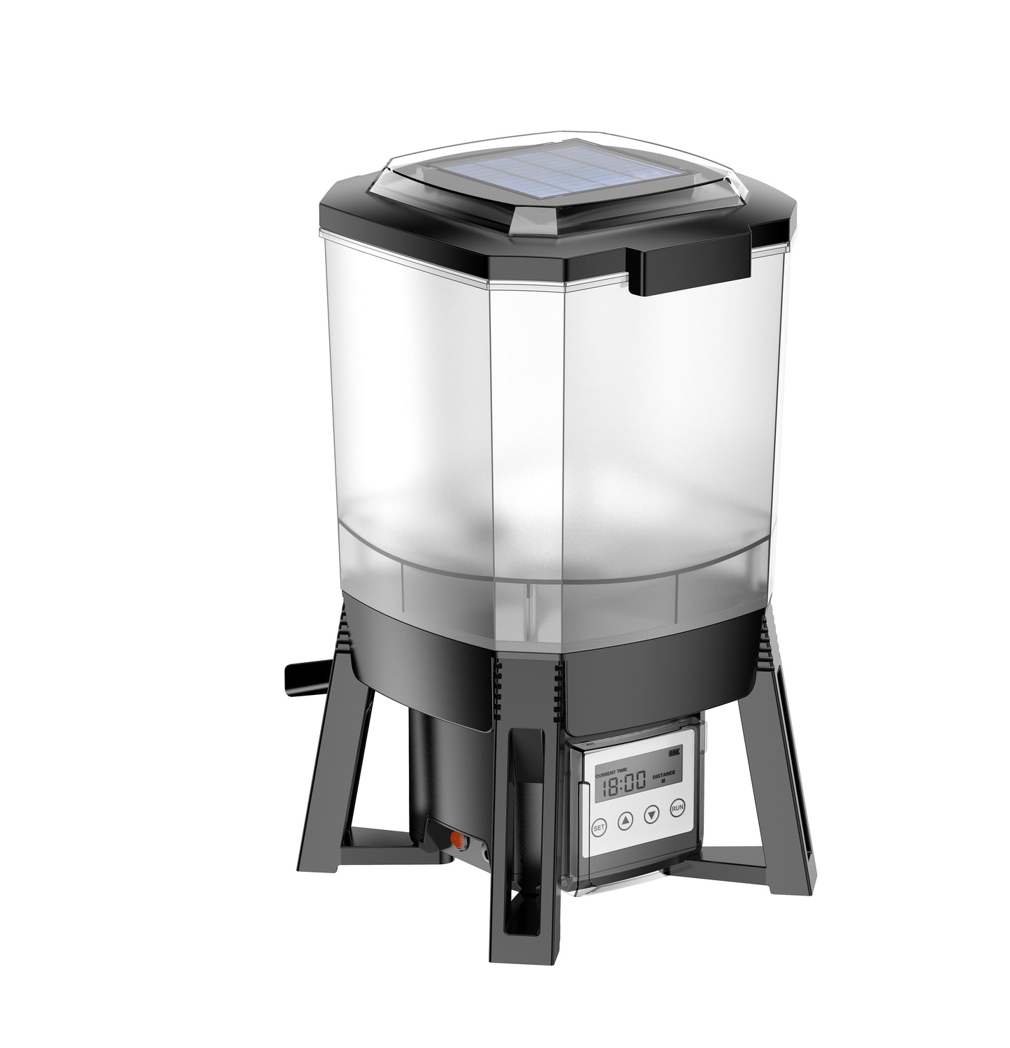 SOLAR  POWERED , HIGH CAPACITY AUTOMATIC FISH FEEDER WITH RECHARBALE BATTERY - CFF 206