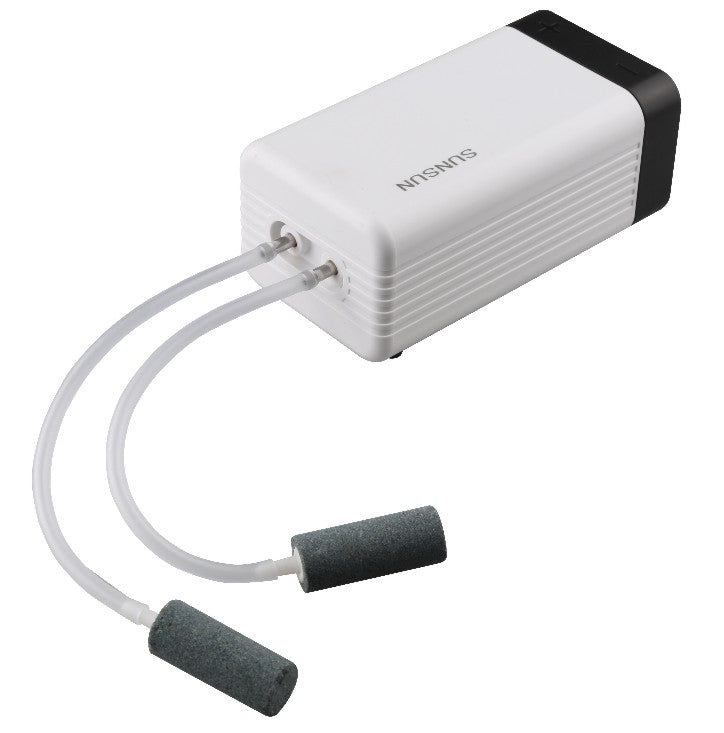 TWIN OUTLET AQUARIUM  AIR  PUMP02 CT4 WITH OUTPUT CONTROLER