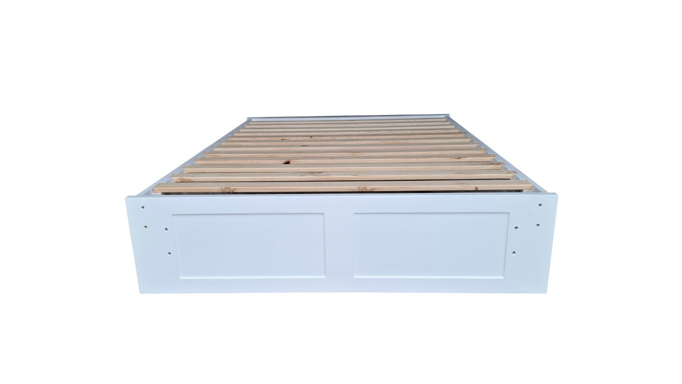 Costal Solid Pine Bed Frame with Headboard - Double - White