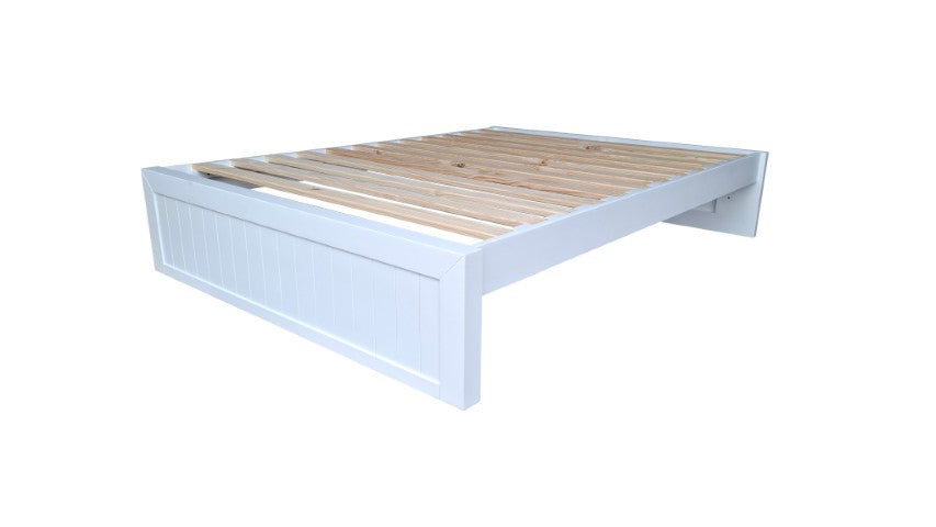 Coastal Solid Pine Bed Base - Double - White