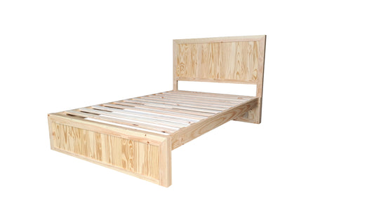 Costal Solid Pine Bed Frame with Headboard - Double - Natural