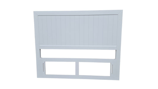 115 cm high Timber headboard  - Double  - Pure White Colour