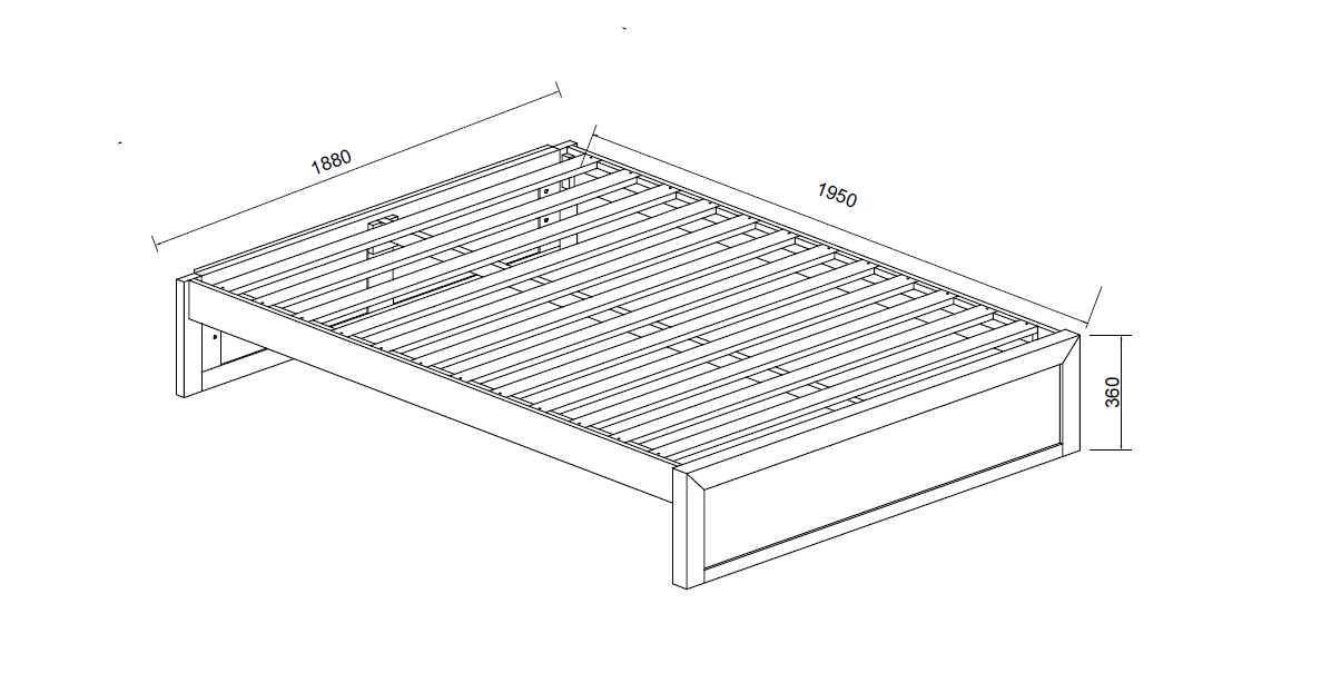 Regent Solid Pine Bed Frame with Headboard - King - Walnut Espresso