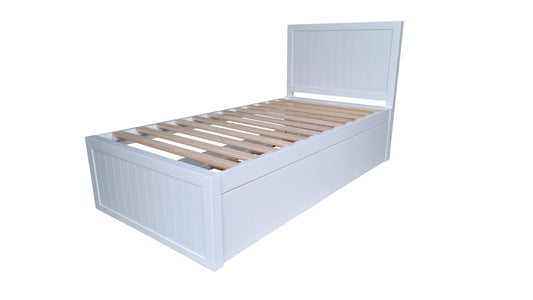 Costal Solid Pine Trundler bed frame - King Single - White