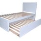 Costal Solid Pine Trundler bed frame - King Single - White