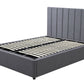 Modern Headboard with Gas lift bed base set - Queen - Charcoal