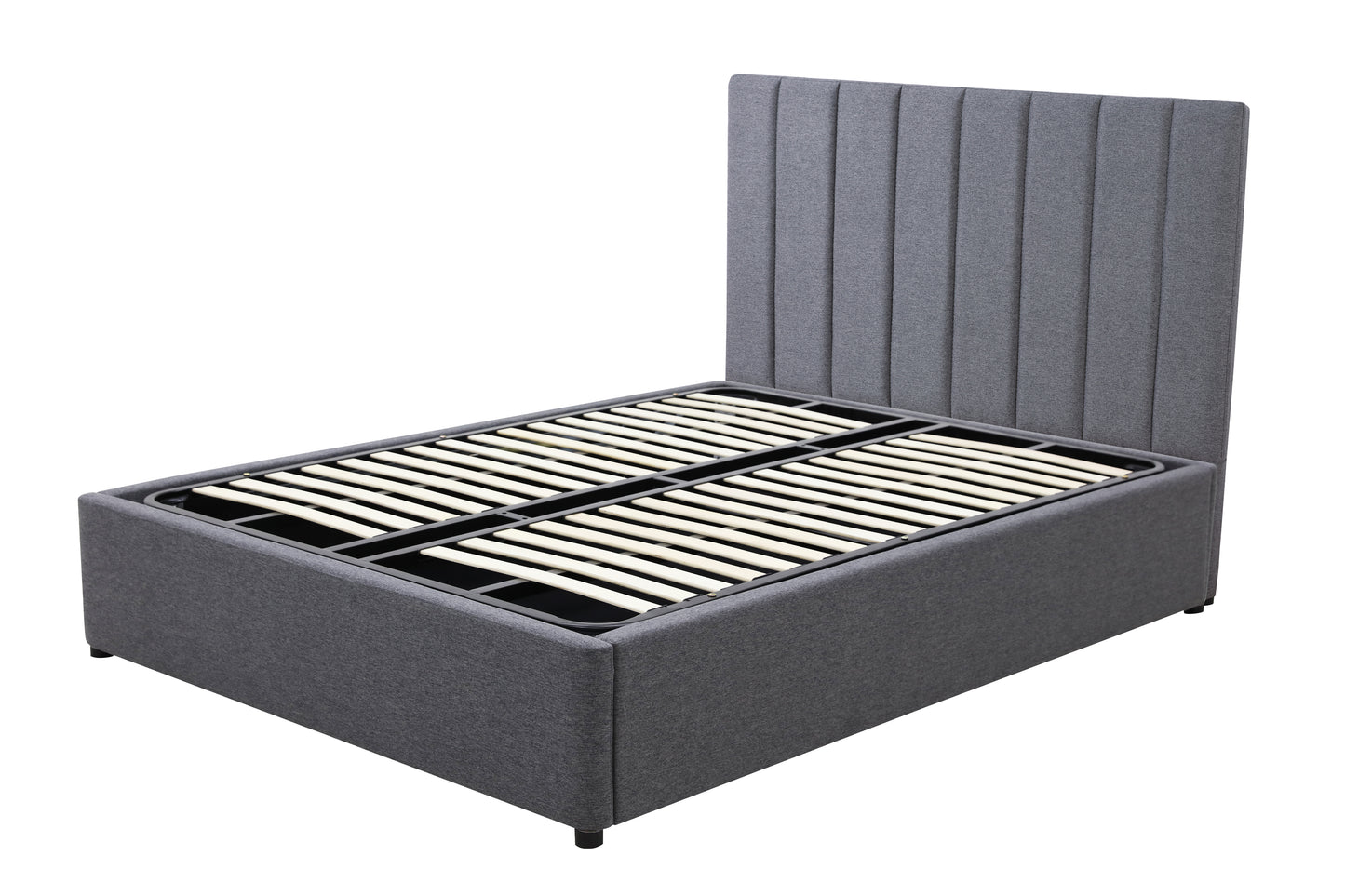 Modern Headboard with Gas lift bed base set - Queen - Charcoal