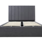 Modern Headboard with Gas lift bed base set - Queen - Charcoal