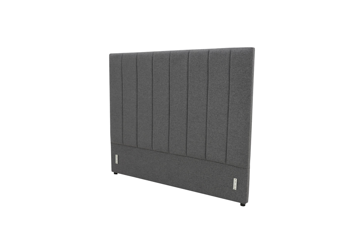 Modern Headboard with Storage bed base set - Queen - Charcoal