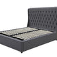 Classic Headboard with Gas lift bed base set - Queen - Charcoal