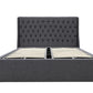 Classic Headboard with Gas lift bed base set - Queen - Charcoal