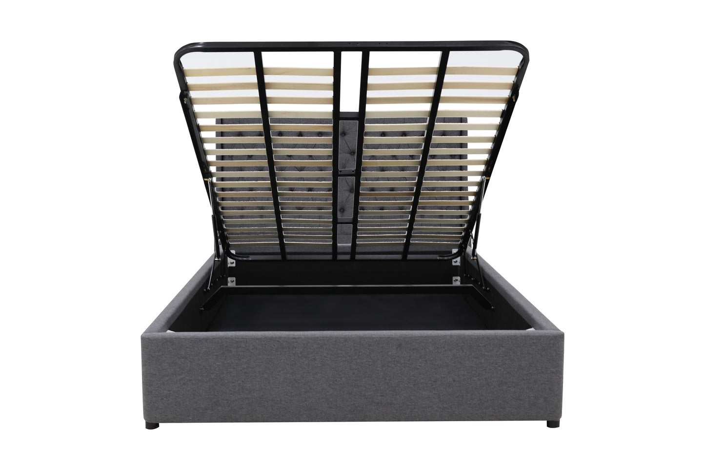 Classic Headboard with Gas lift bed base set - Queen - Charcoal