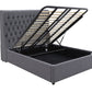 Classic Headboard with Gas lift bed base set - Queen - Charcoal
