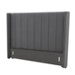 Winged High Modern Headboard with Storage bed base set - Queen - Charcoal