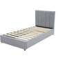 Modern Headboard Bed Frame - King Single - Latte