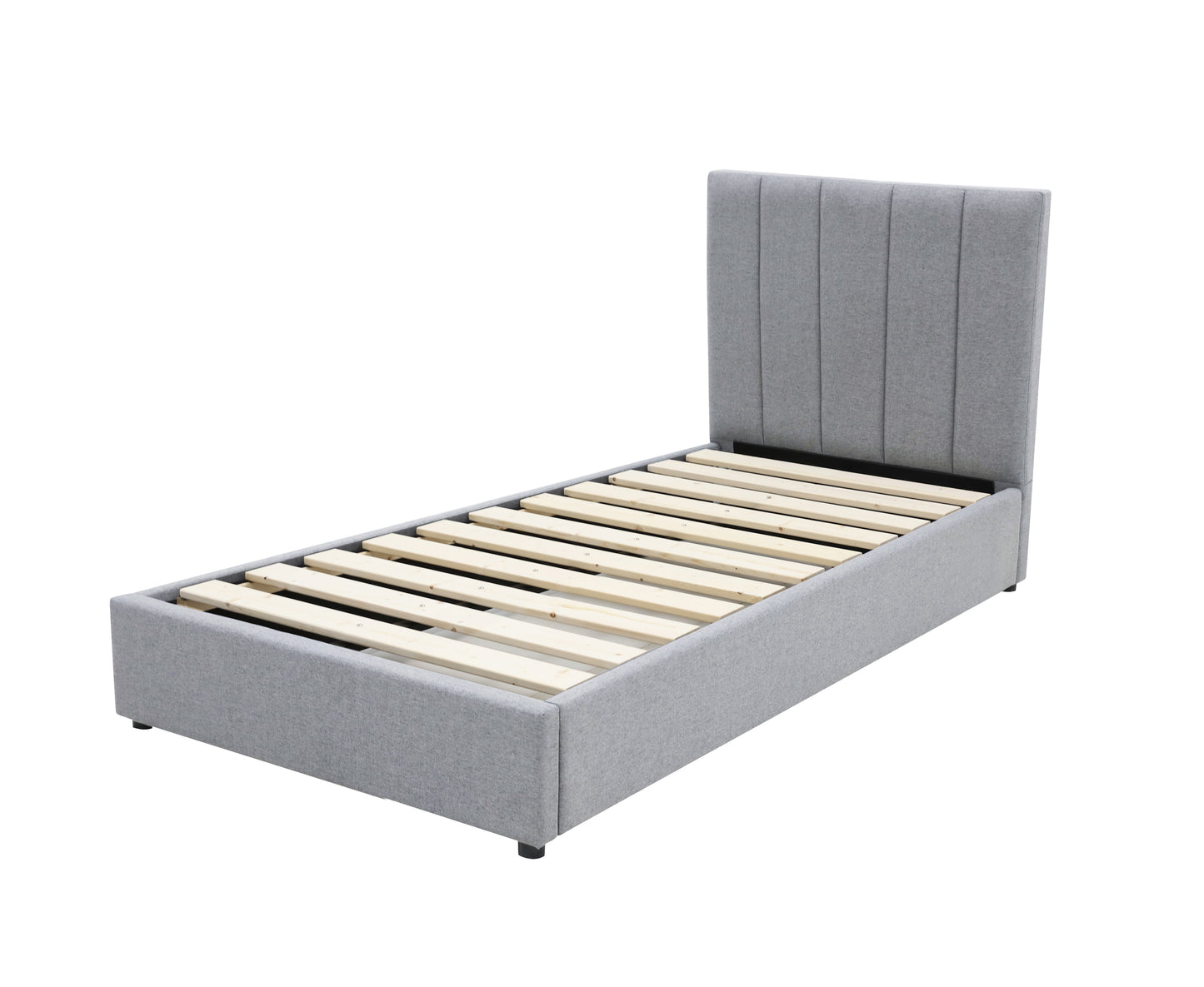 Modern Headboard Bed Frame - King Single - Latte
