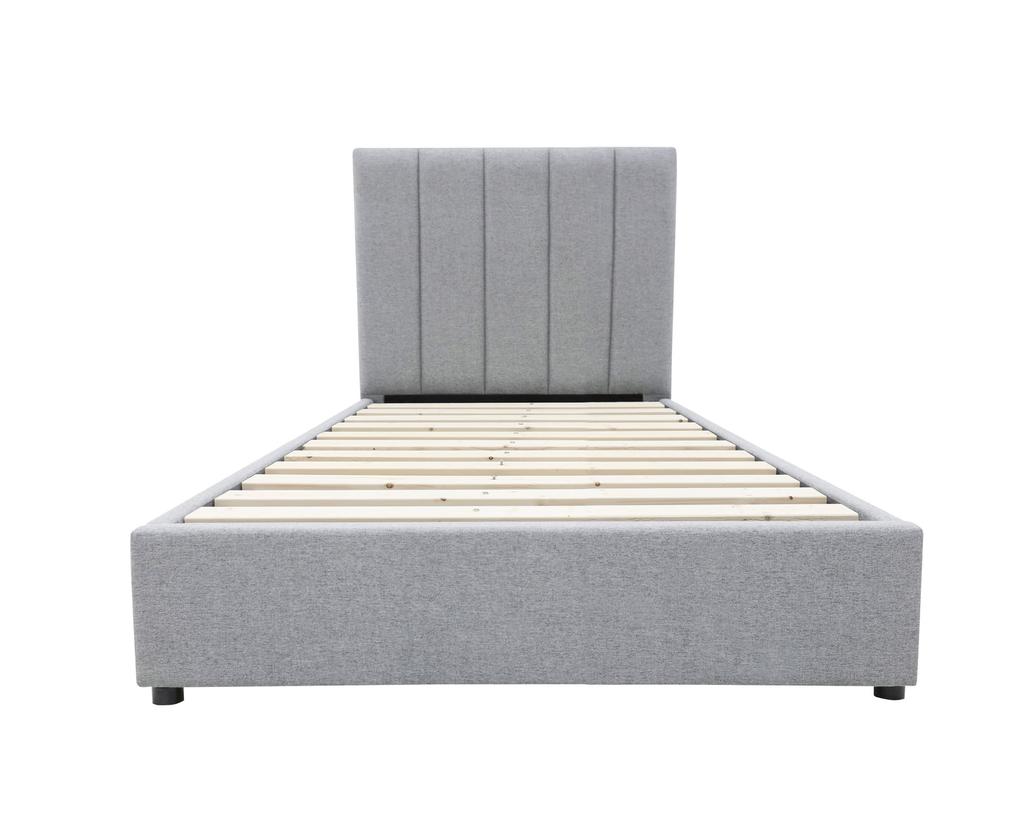 Modern Headboard Bed Frame - King Single - Latte