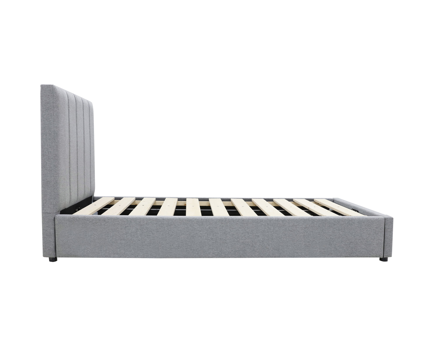 Modern Headboard Bed Frame - King Single - Latte