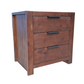 Regent Pine Bedside Table - 3 Drawers  - Walnut Espresso [ comes pre assembled ]