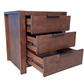 Regent Pine Bedside Table - 3 Drawers  - Walnut Espresso [ comes pre assembled ]