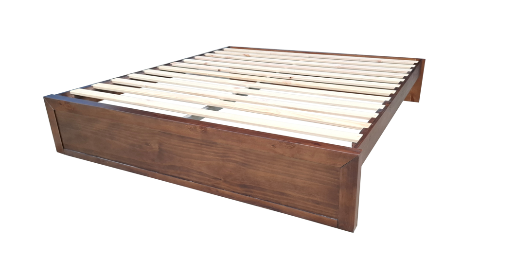 Regent Solid Pine Bed Base - King - Walnut Espresso