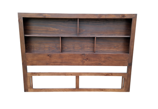Regent Pine BookShelf Headboard - King - Walnut Espresso