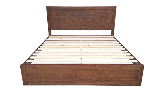 Regent Solid Pine Bed Frame with Headboard - King - Walnut Espresso