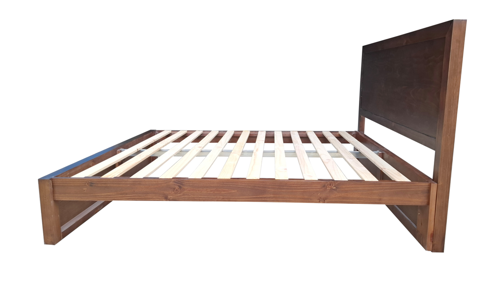 Regent Solid Pine Bed Frame with Headboard - King - Walnut Espresso