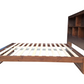 Regent Solid Pine Bed Frame with Bookshelf Headboard - King - Walnut Espresso
