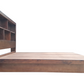 ZEN Solid Pine Bed Frame with Bookshelf Headboard - King - Walnut Espresso