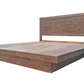 ZEN Solid Pine Bed Frame with Headboard - King - Walnut Espresso