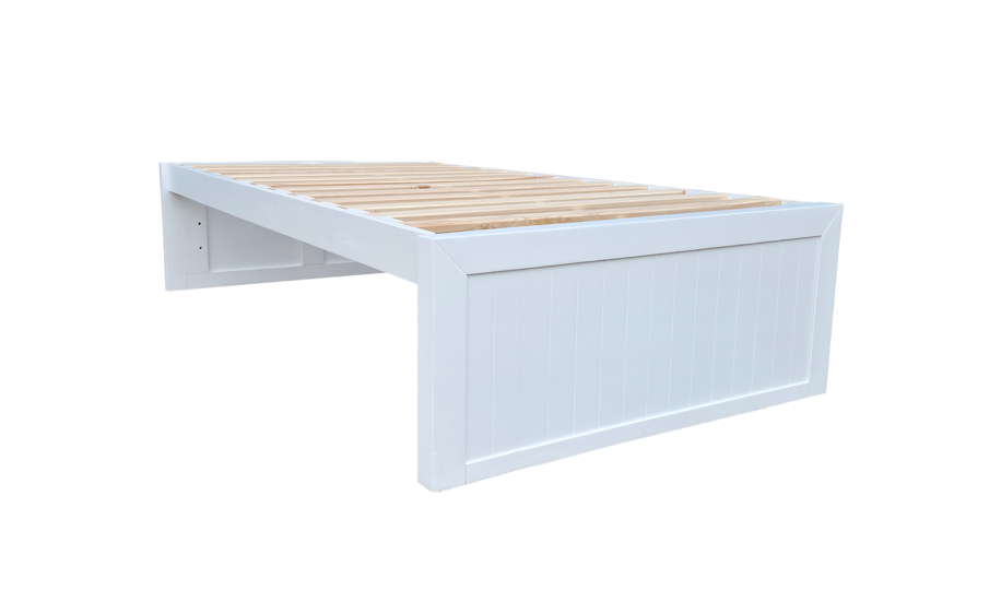 Coastal Solid Pine Bed Base - King Single - White