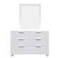 Coastal Pine Dresser with Mirror - 4 Drawers - White