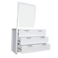 Coastal Pine Dresser with Mirror - 4 Drawers - White