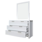 Coastal Pine Dresser with Mirror - 4 Drawers - White