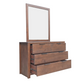 Regent Pine Dresser with Mirror - 4 Drawers - Walnut Espresso