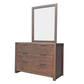 Regent Pine Dresser with Mirror - 4 Drawers - Walnut Espresso