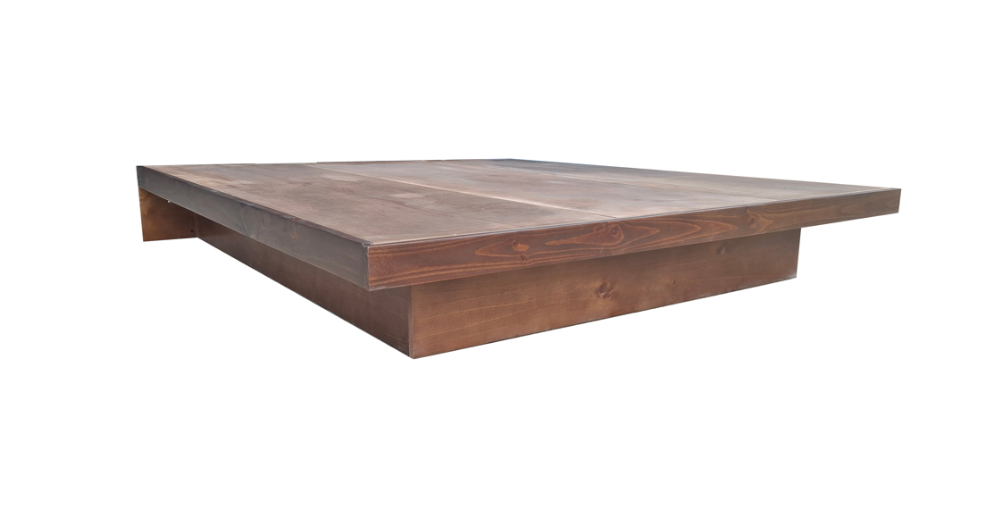 ZEN Floating Platform Bed Base - King - Walnut Espresso