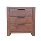 Regent Pine Bedside Table - 3 Drawers  - Walnut Espresso [ comes pre assembled ]