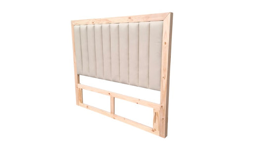 Costal Solid Pine bed frame with Padded Headboard - Queen - Natural