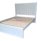 Costal Solid Pine bed frame with Padded Headboard - Queen - White