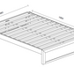 Regent Solid Pine Bed Frame with Headboard - Queen - Walnut Espresso