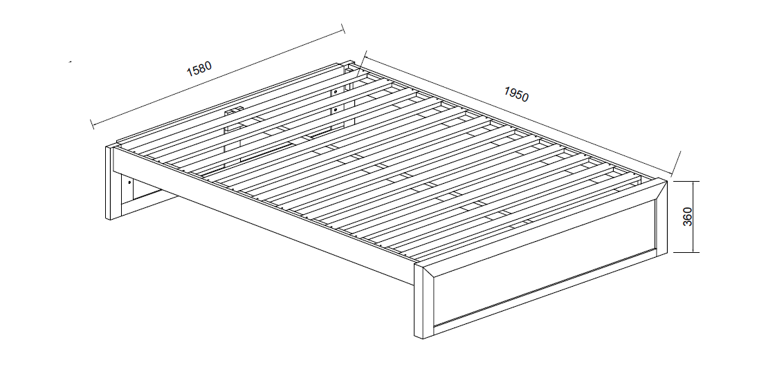 Regent Solid Pine Bed Frame with Headboard - Queen - Walnut Espresso